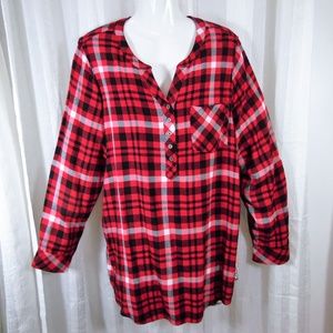 Intro. Plaid Shirt with Print Back